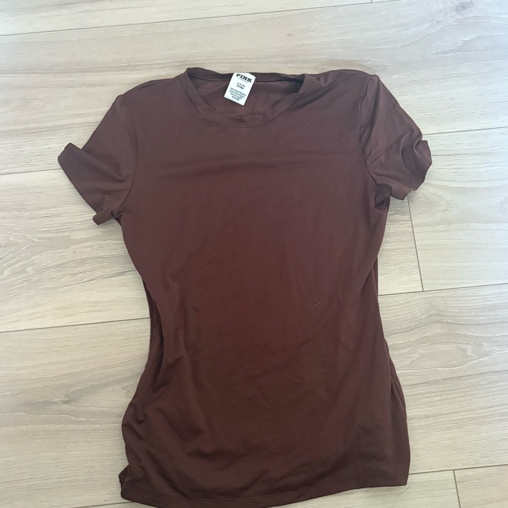 PINK Victoria's Secret Chocolate Athletic Tee